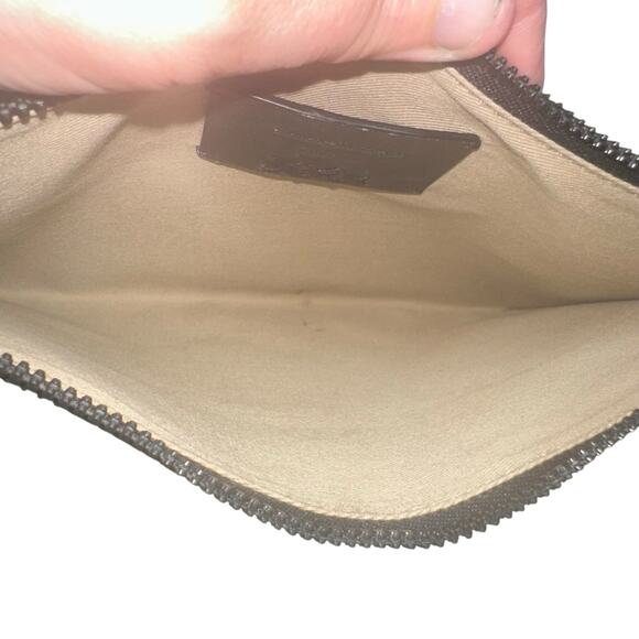 Ermenegildo Zegna XXX Leather Flat Zip Pouch Gray Crossbody Bag shoulder - Picture 8 of 16